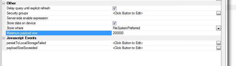 Datacacheitem Maxpayload